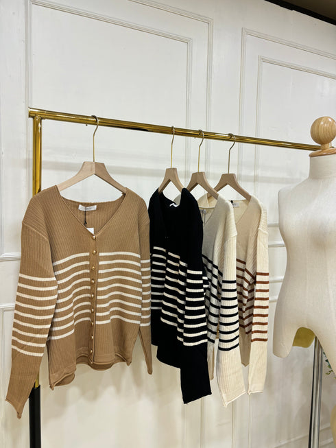 Color Contrast Knitted Cardigan